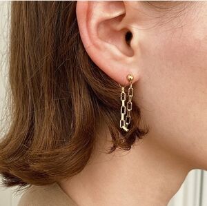 18K Plated Gold Paperclip Earrings